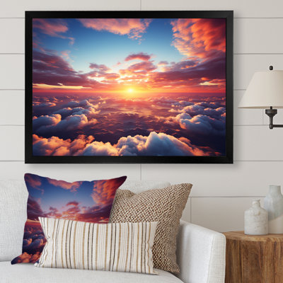 Jaune et rose coucher de soleil dans le ciel II - art mural ciel