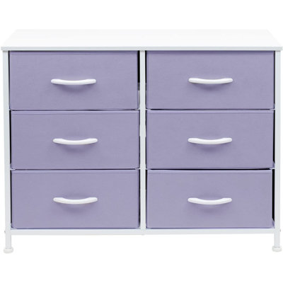 Sorbus 6 Drawers Dresser with Steel Frame, Wood Top, Fabric Bins