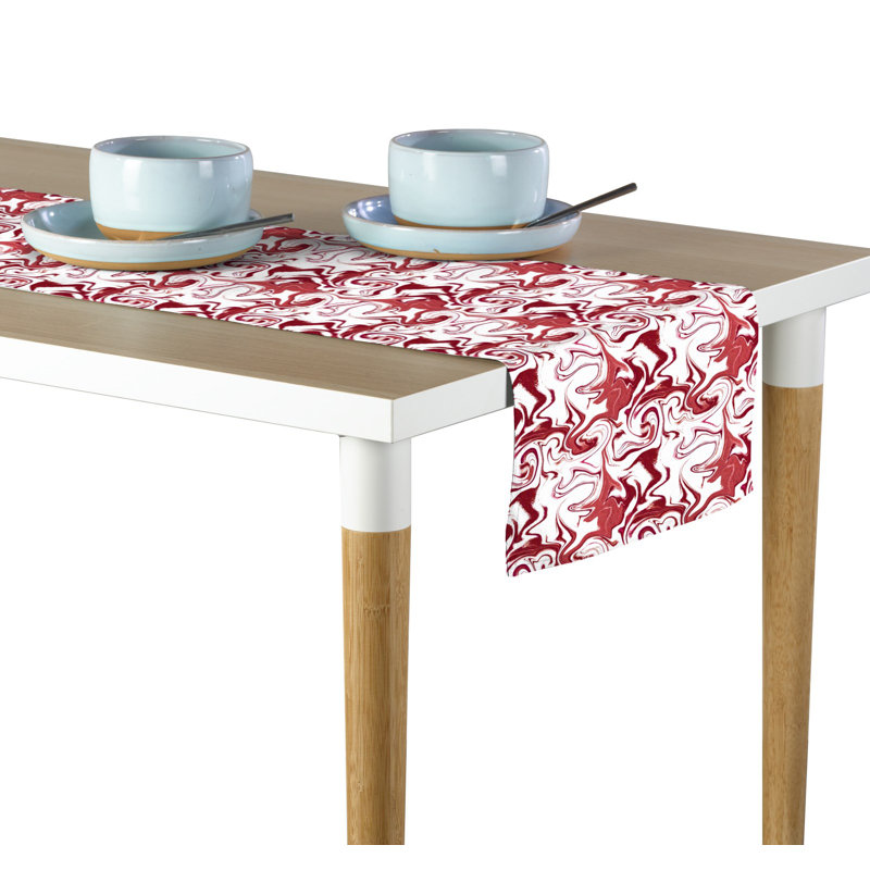 Lorentz Marble Milliken Signature Table Runner, 108" L x 14" W, Red