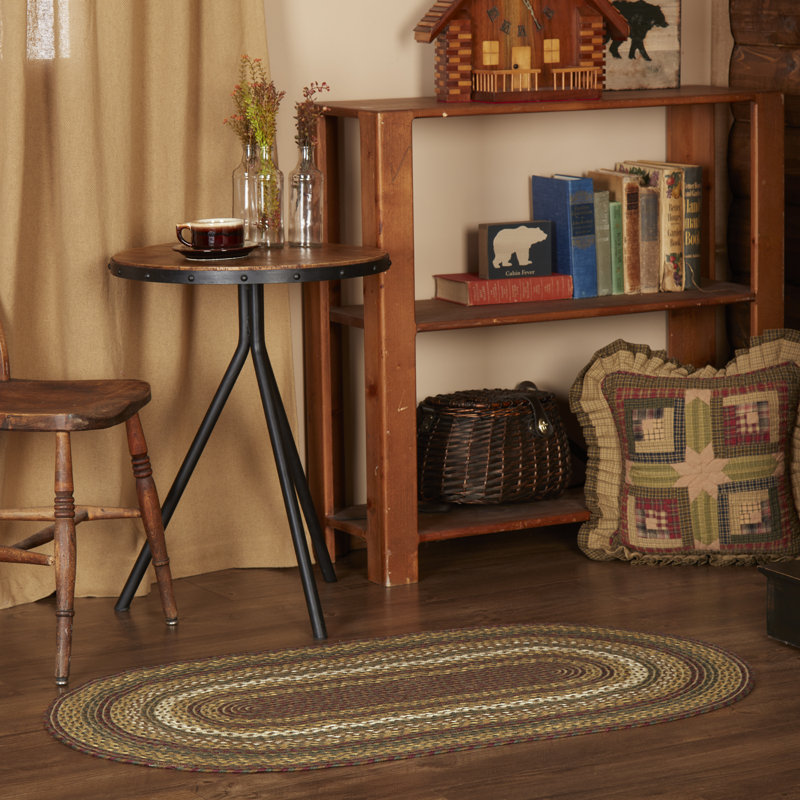 Amadeusz Hand Braided Geometric Indoor Rug, Oval 2'3" x 4'