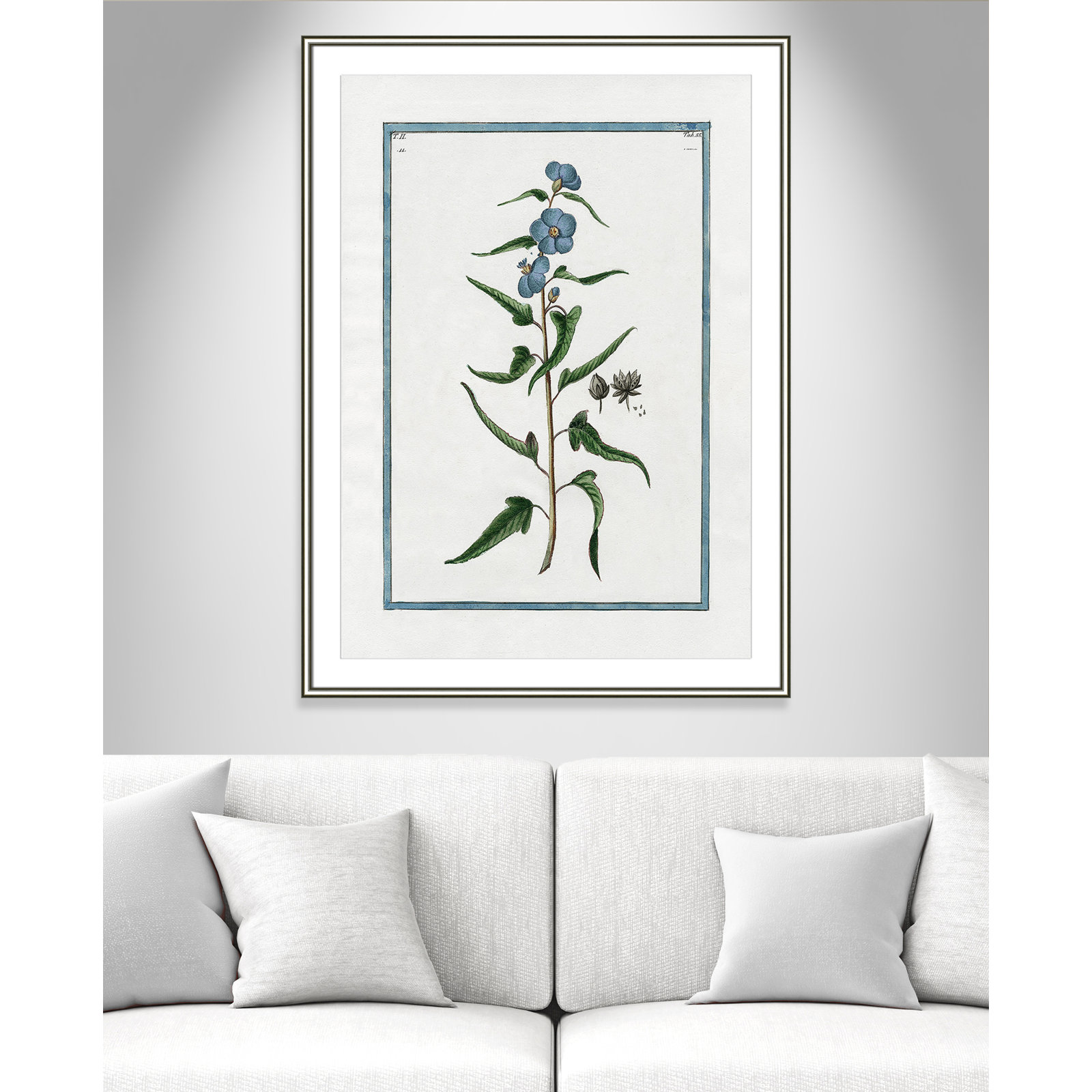 Colombe "Shabby Elegance Botanical I" Print, 30.75" W x 42.75" H, Silver Framed
