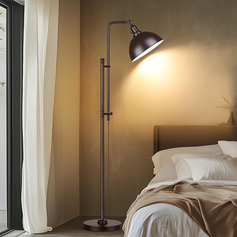 Lampe sur pied industrielle, Brun