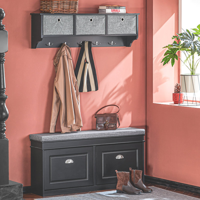 Lakeshore Wall 5 - Hook Wall Mounted Coat Rack, Black