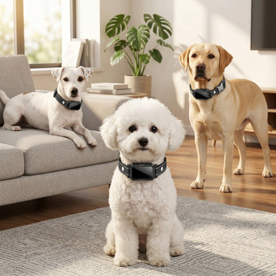 Ensemble de 3 colliers anti-aboiement pour chien de 8 à 120 lb et de chien de taille moyenne, dispositif anti-aboiement avec 5 réglages de sensibilité, vibration sonore sans danger