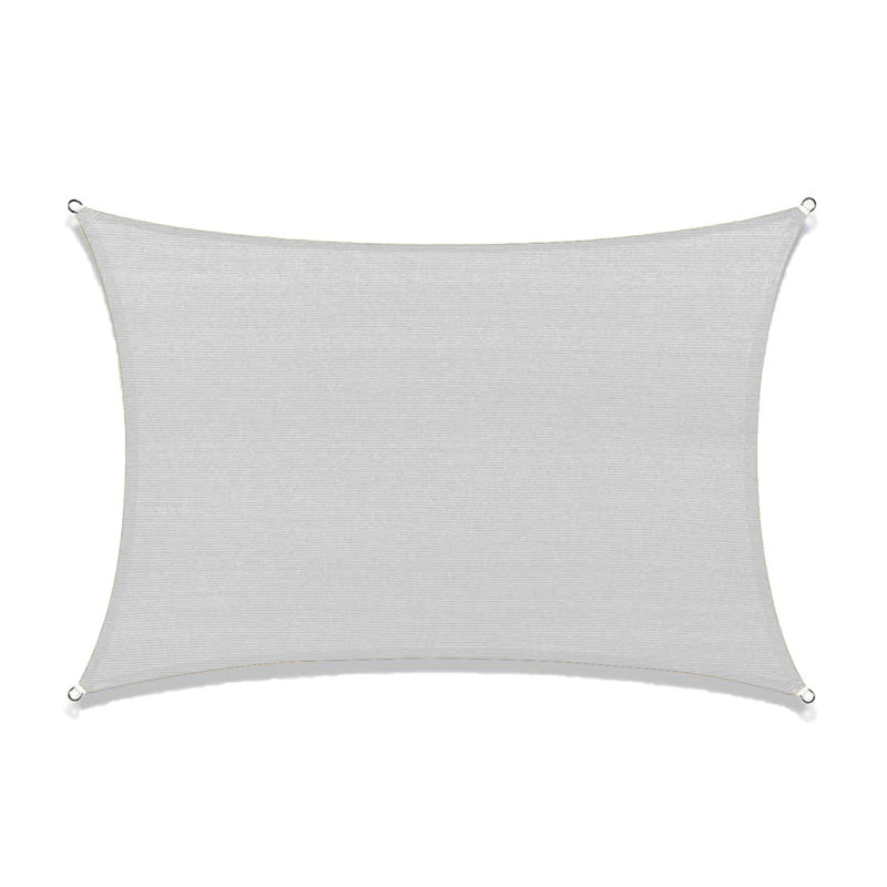 Gray High Density Polyethylene Rectangular Shade Sail for Patio