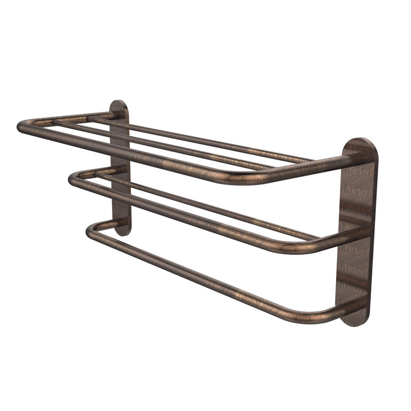 Bineta Metal Tiered Shelf with Towel Bar, Venetian Bronze