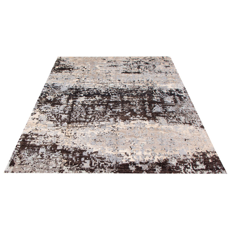 Tapis unique en laine noué à la main de style nouvel âge de 8 pi 1 po x 10 pi 11 po Shebaka