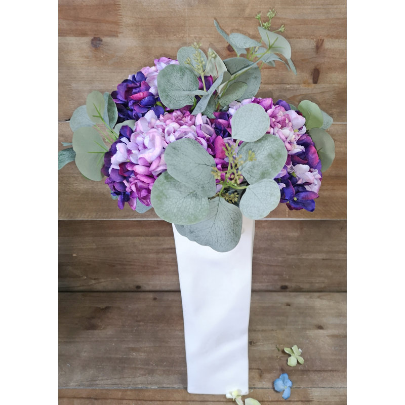 Ensemble 4 pièces de hortensia et eucalyptus, Mauve