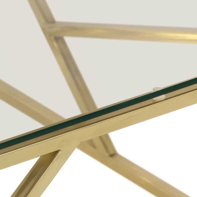 Whitchurch Four Leg Coffee Table, Gold, Clear