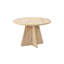 Table basse moderne, couleur travertin, 23,6 po de diamètre x 15,7 po de hauteur | 100% panneau de particules enduit de mélamine, épaisseur: 0,7 po | Design élégant beige uni, parfait pour le salon et les espaces contemporains, ajout durable et élégant