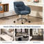 Fauteuil de bureau doux rembourré en chenille (bleu marine)-826343039