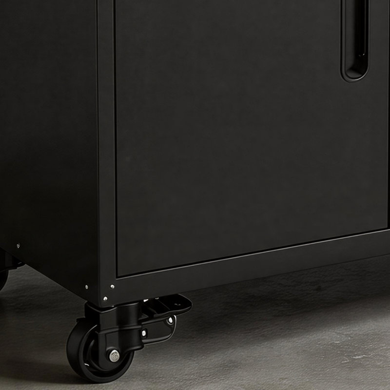34.7-Inch Steel Mobile Tool Cabinet With Lockable Compartments And Four Drawers; Wheeled Storage Cabinet For Workshops And Garages.