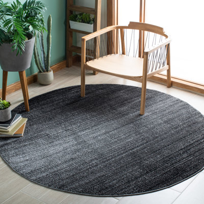 Difranco Machine Made Power Loom Polypropylene Area Rug in Dark Gray/Light Gray
