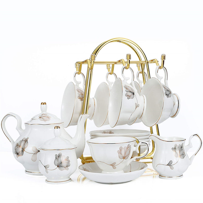Stylish 22-Piece SD Tea Set - Elegant Floral Design, Perfect For Weddings