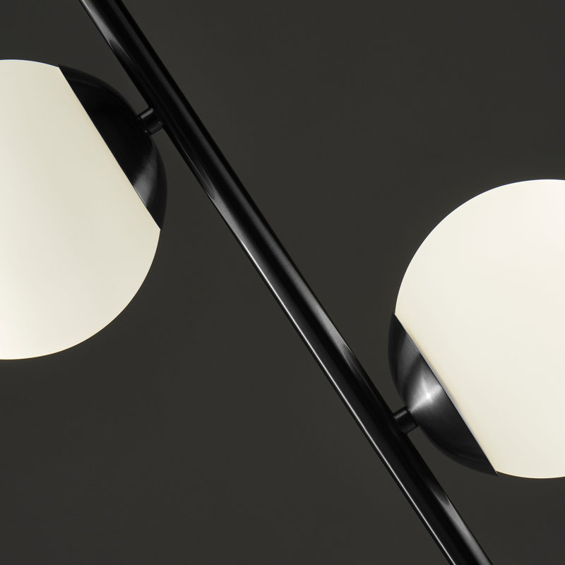 Brightech Sphere Kids 65" Black LED Floor Lamp with Frosted Globes