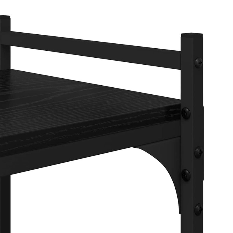 Bookcase Office Tier Book Shelf Rack Storage Cabinet Engineered Wood, Black Oak