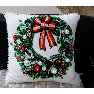  Christmas Wreath Throw Pillow Cover