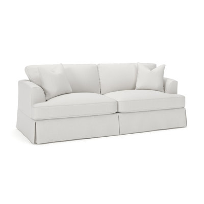 Lucia 93" Recessed Arm Slipcovered Sofa Bed by Wayfair Custom Upholstery