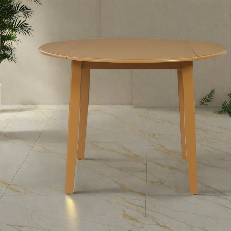 Table de salle à manger extensible peu encombrante avec plateau en bois réglable, design brun clair moderne pour les petites salles à manger