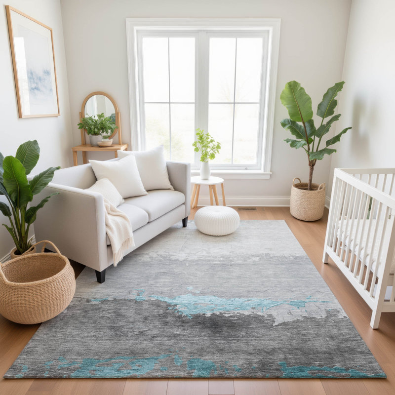 Premium Machine Washable Fairwood AMF1885 Modern Rug, Rectangle 5' x 7'6"