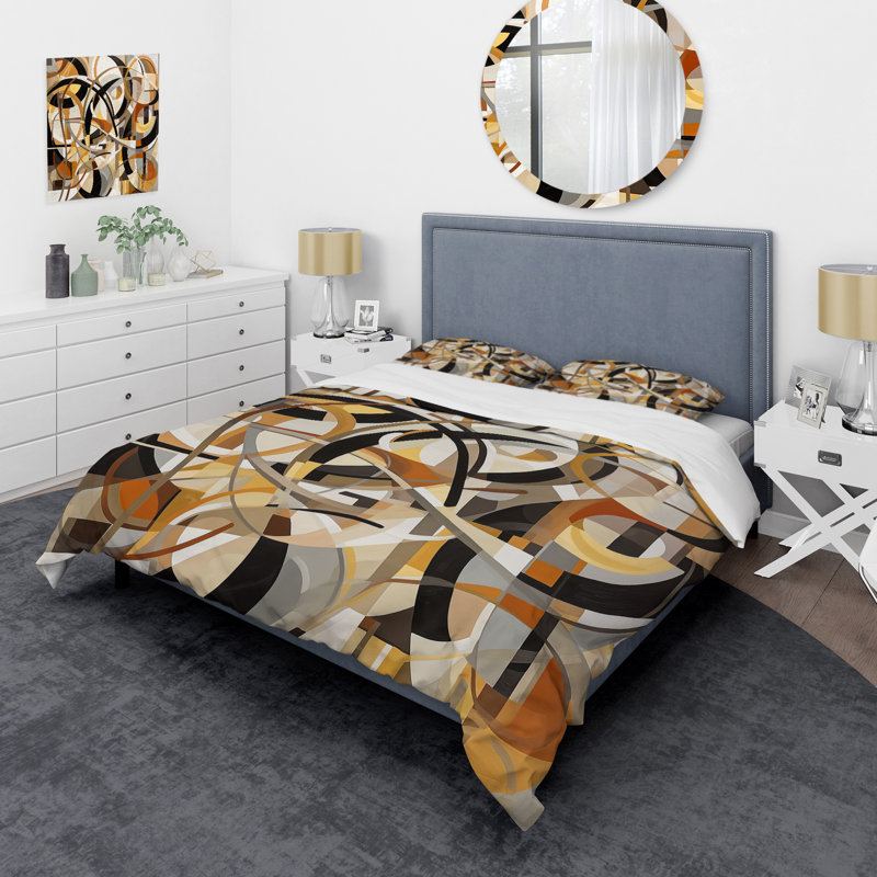 Ensemble de housse de couette en microfibre / polyester Mid Century Artistic Transformations I