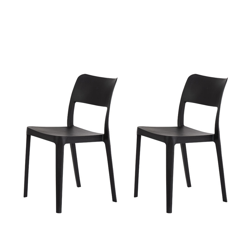 Chaise de terrasse empilable Alaycia, Noir
