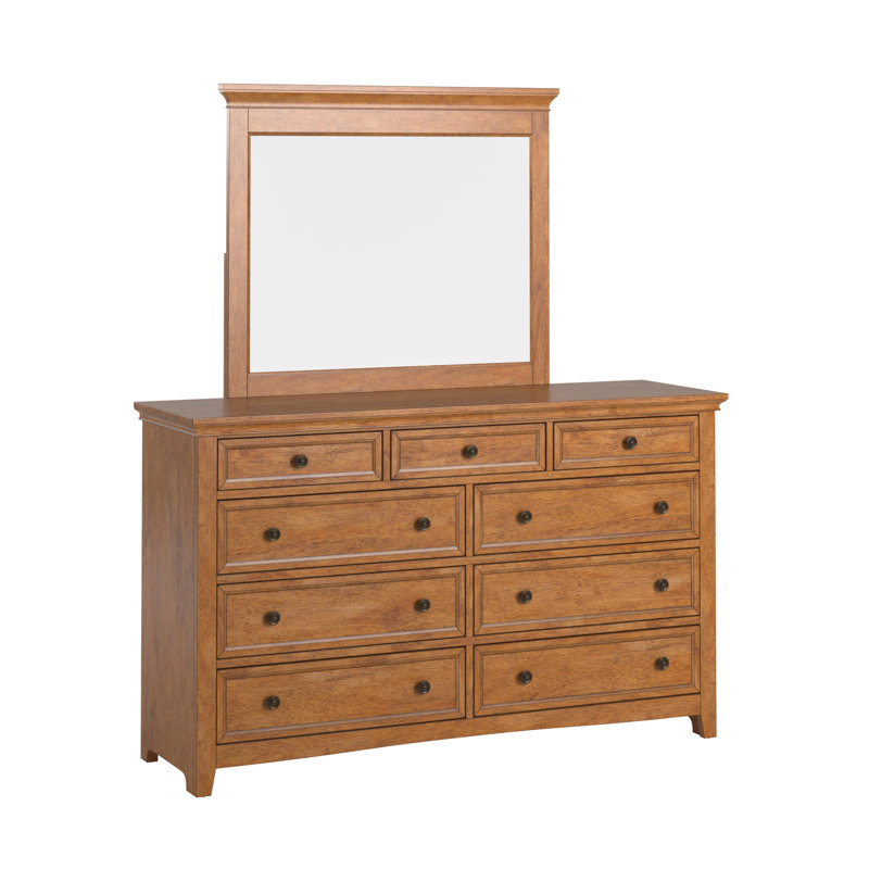 Kingery 66" W 9-Drawer Dresser, Oak