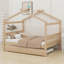 Lit en bois avec couchette