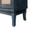 Buffet 4 portes en rotin, crédence en bois de style Mid-Century avec boutons ronds en laiton pour le salon (bleu)-1579836138