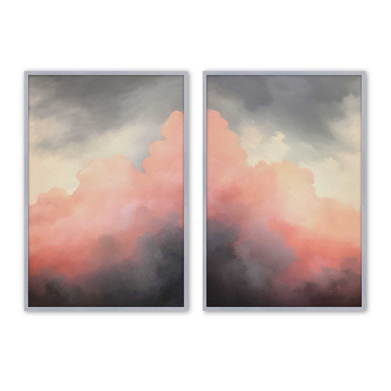 "Rosy Twilight" par Golden Glow Interiors 2 - Pièces sur papier, Chrome poli, H 11,25 po x l 9,25 po