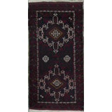 Hand-Knotted High-Quality Black and Red Area Rug
