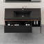 Ensemble de meuble-lavabo flottant mural 48 po en noyer fumé avec plateau en quartz noir-1670200010