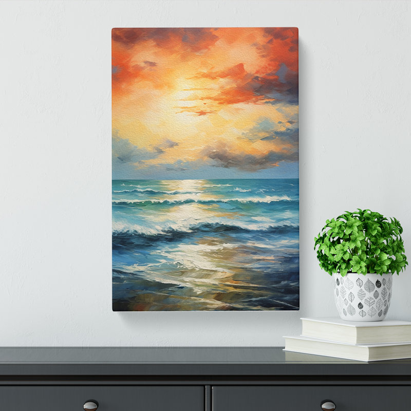 Seascape Tachisme Art No.2 - Wrapped Canvas, 76cm H x 50cm W x 3cm D