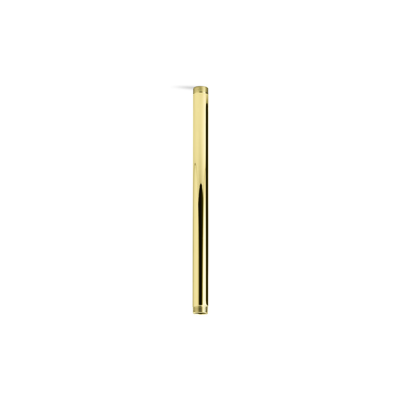 Foundations Ceiling-Mount Rain Showerhead Arm 12", Unlacquered Brass
