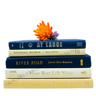 Livres décoratifs marine, ivoire et beige