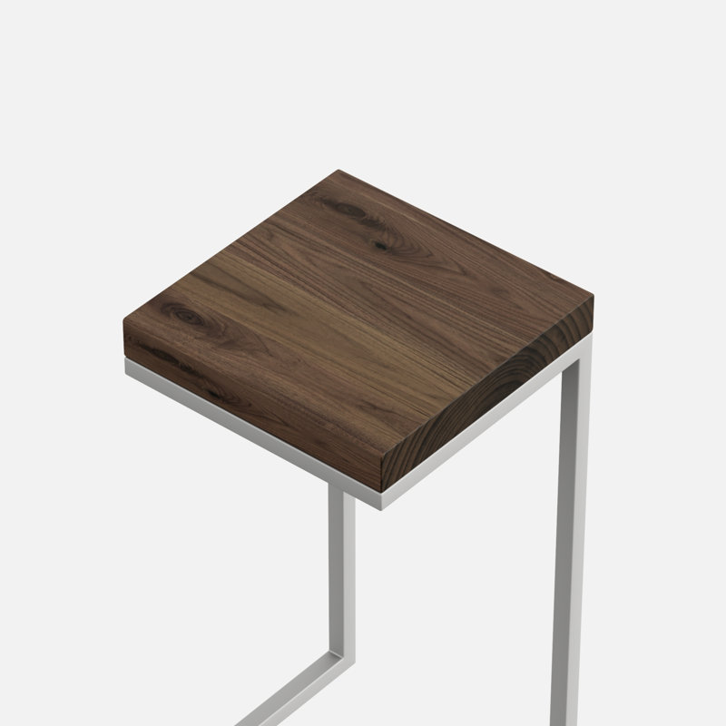 Table d'appoint en forme de C rustique, Gris, Jacobin