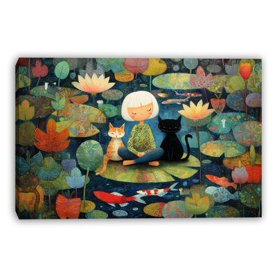 Quiet Pond Companions Wrapped Canvas Wall Art