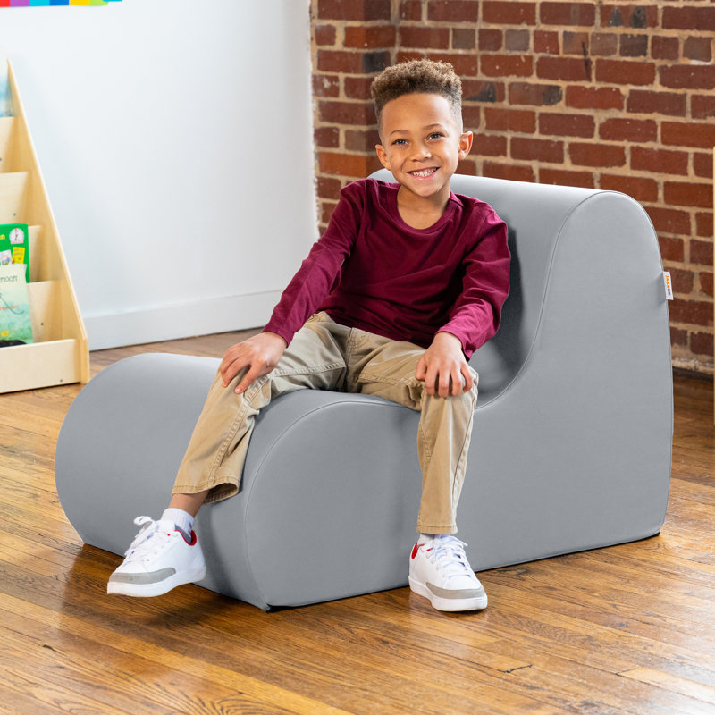 Midtown Classroom Chair - Soft Seating - 3 Sizes - Premium Vinyl Cover, Submarine Gray, 25" H x 24" W x 35.5" D