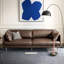 70.87" Black Genuine Leather Modular Sofa cushion couch-109043406-109043407