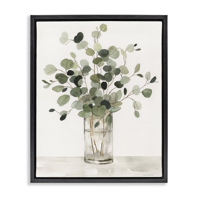 Traditional Eucalyptus Herb Black Framed Floater Canvas Wall Art, design by Carol Robinson, Cadre flottant noir de jais