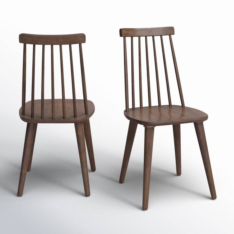 Chaise d'appoint en bois massif Rolde, Noyer foncé