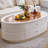 Rounded corner TV stand and coffee table
