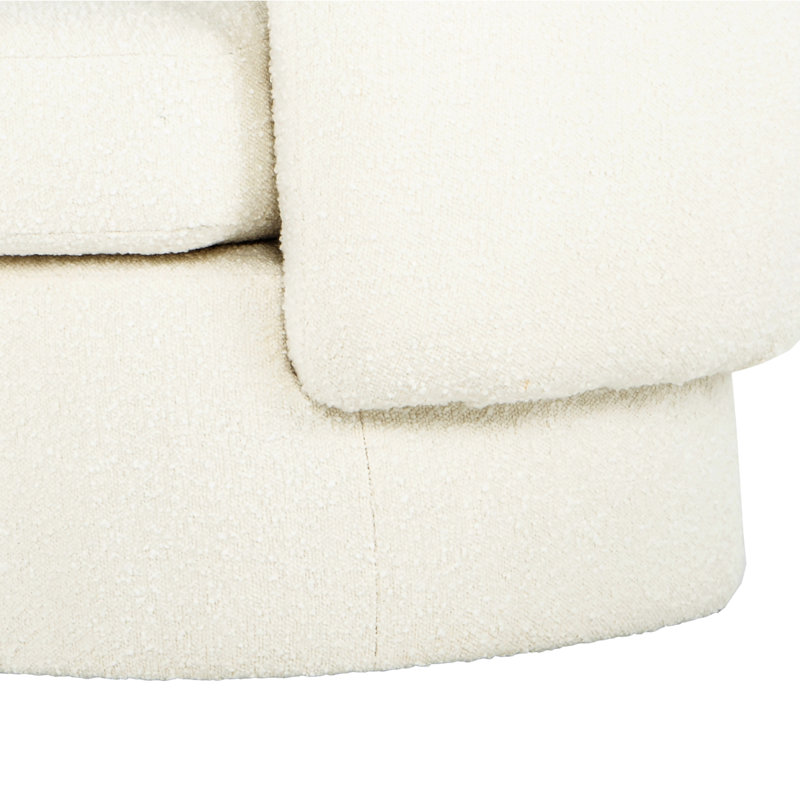 Koba Barrel Chair, White Boucle