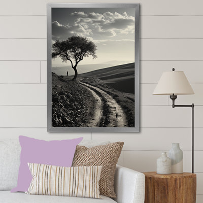Minimalisme, arbre monochrome, paysage, arbres, art mural sur toile