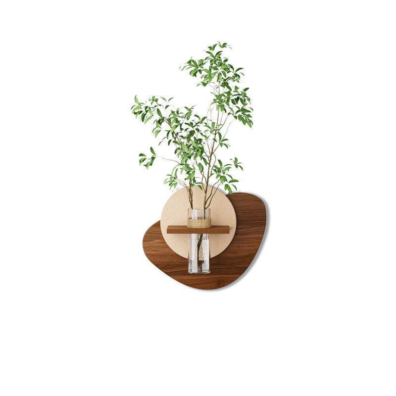 Art mural en bois à forme libre, H 8,66 po x l 11,81 po x P 1,97 po