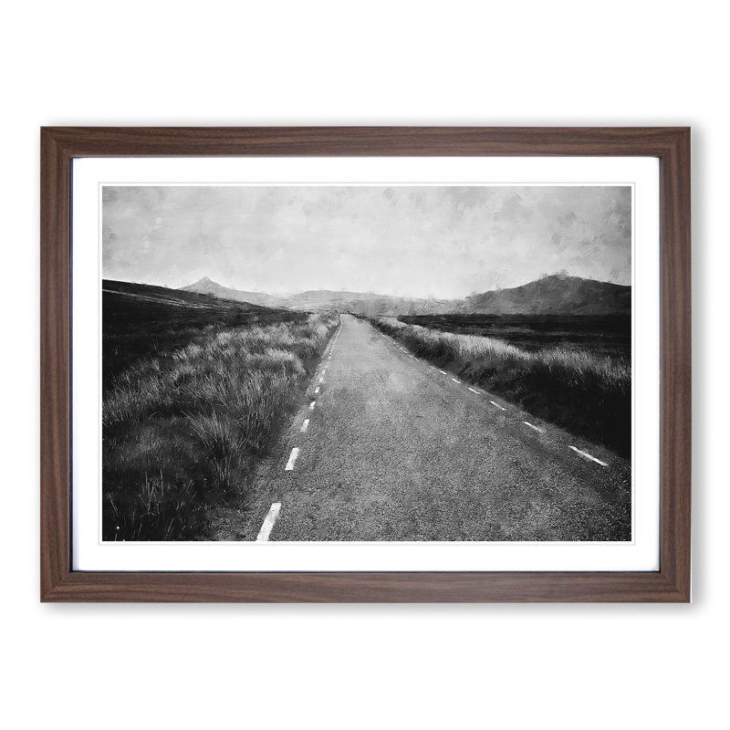 The Open Road Vol.2 - Picture Frame Graphic Art, Walnut Framed, 27cm H x 36cm W x 2cm D