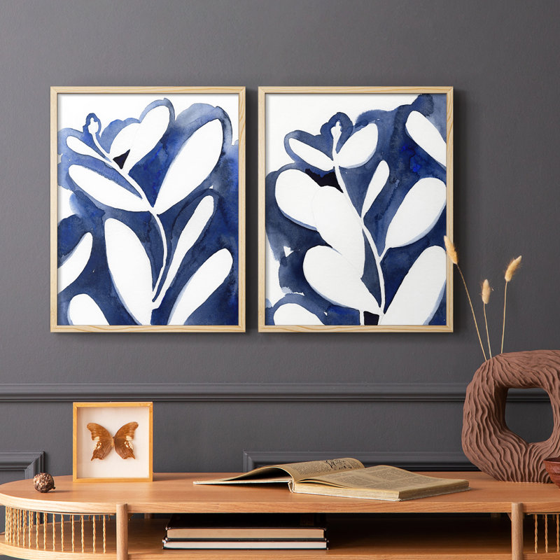 Eucalyptus bleu I - reproduction encadrée de qualité supérieure - prêt à être accroché - aucun clou requis - aucun clou requis