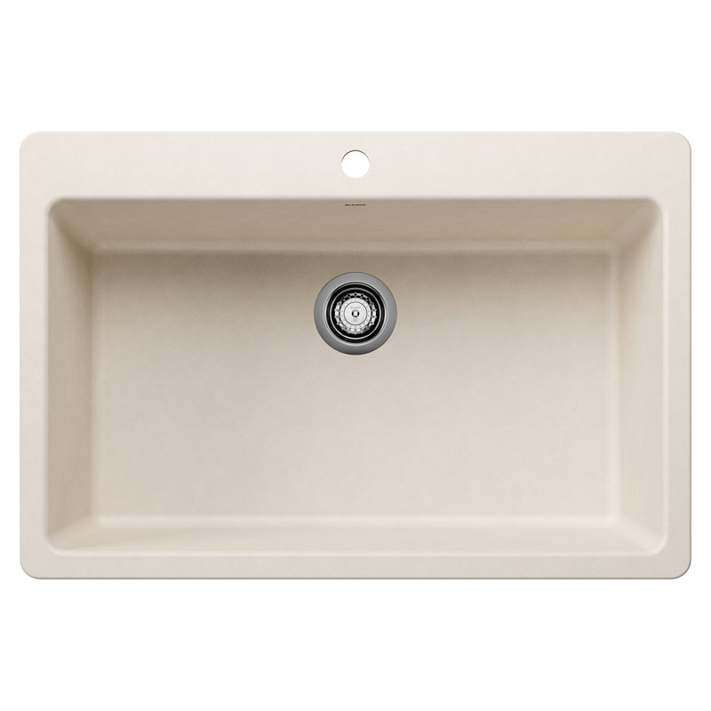 Évier de cuisine à montage double 33 po LGR SILGRANIT - blanc doux, Soft White