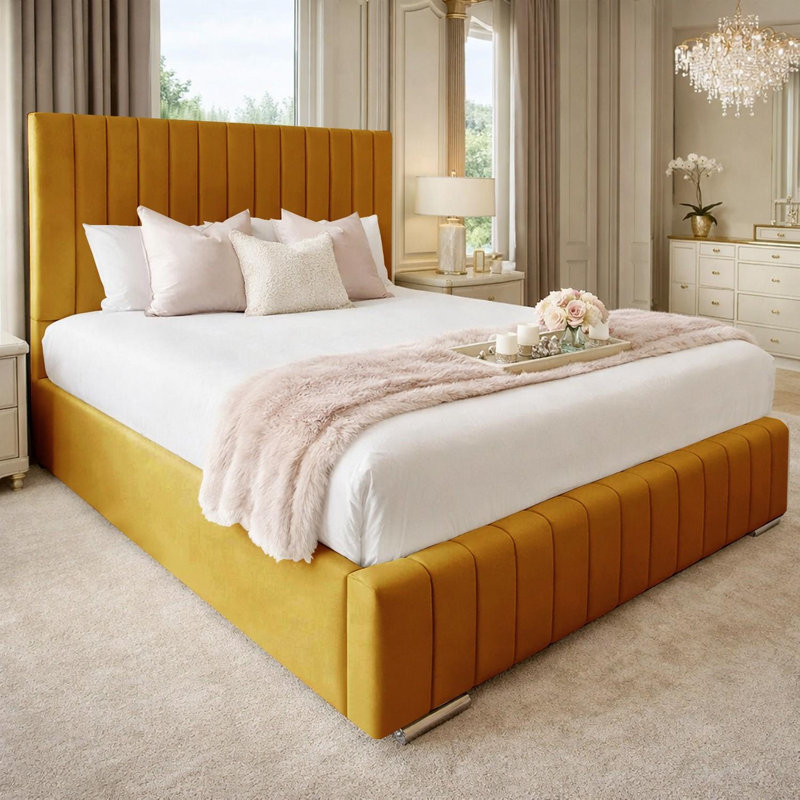 Upholstered Bed, Super King (6'), Turmeric