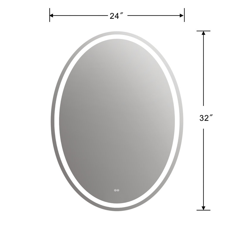 Bilol Glass Frame Mirror, 32" x 24"